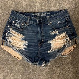American Eagle High Rise Denim Shorts Size 8